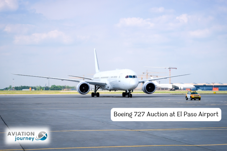 Boeing 727 parked at El Paso Airport ready for auction