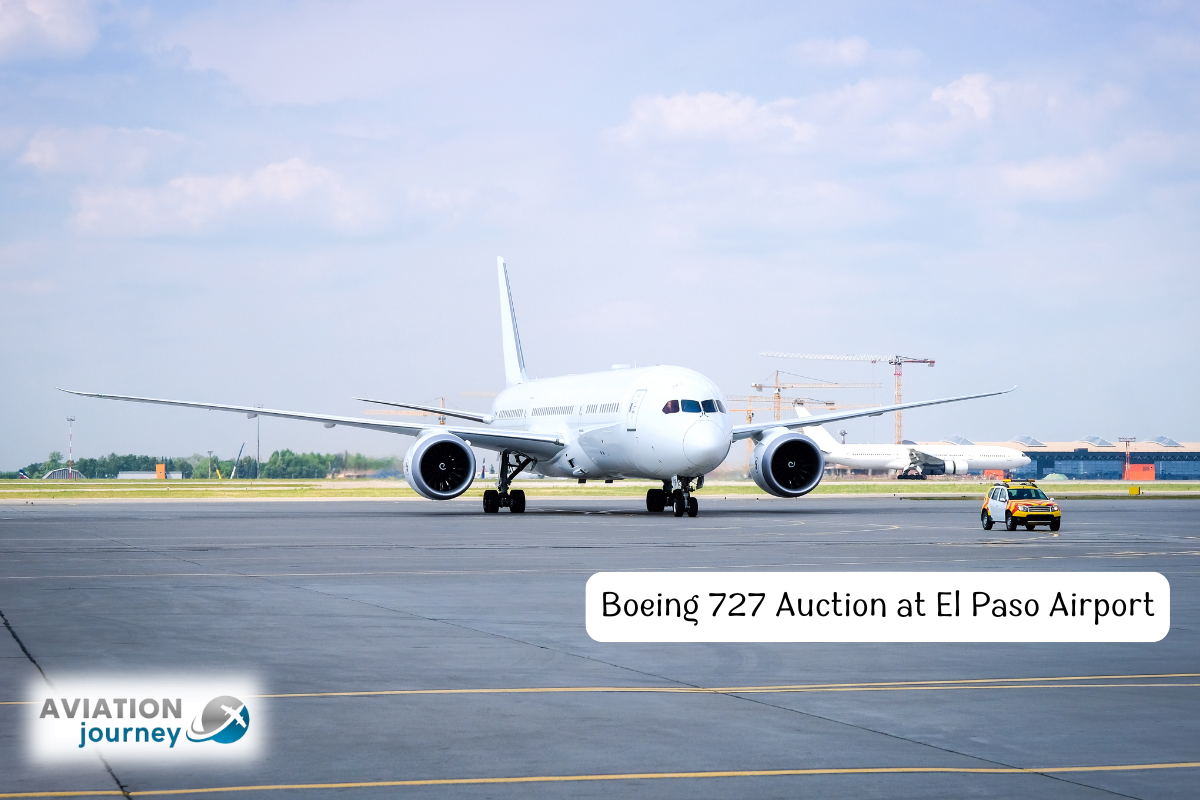 Boeing 727 parked at El Paso Airport ready for auction